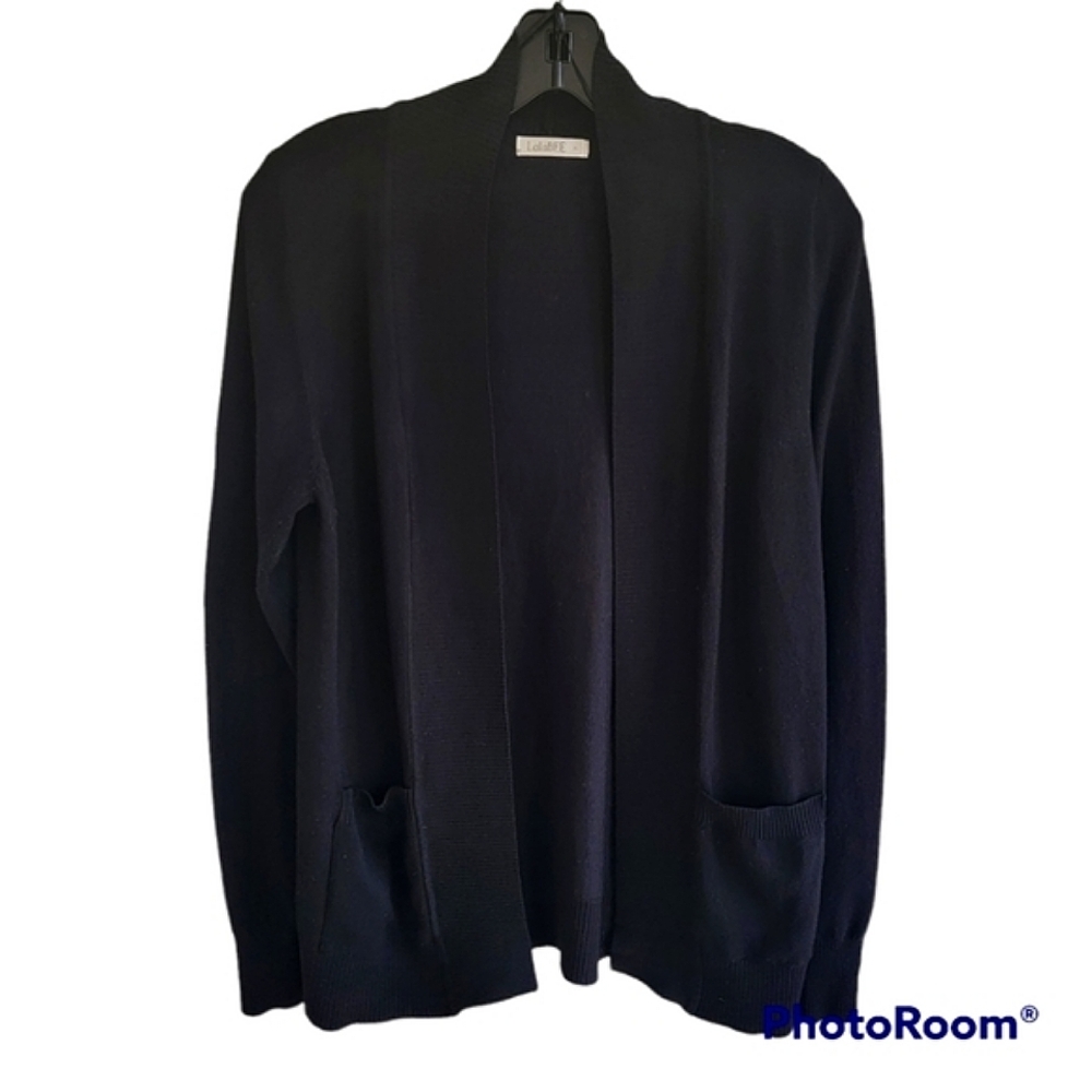 NWOT Black Open Front Sweater with Pockets